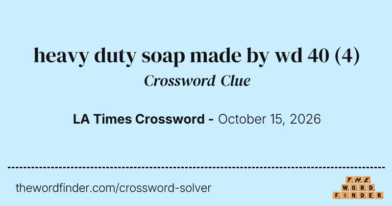 heavy duty soap made by wd 40 crossword clue image