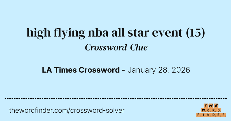 high flying nba all star event crossword clue image