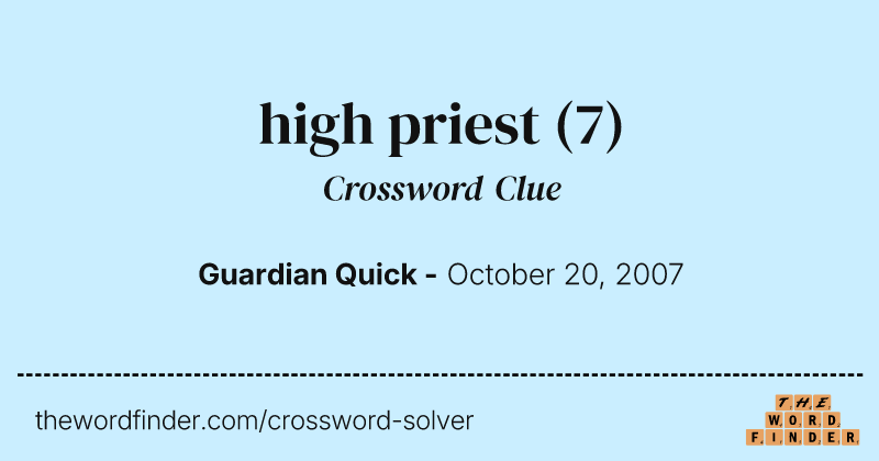 high priest crossword clue image