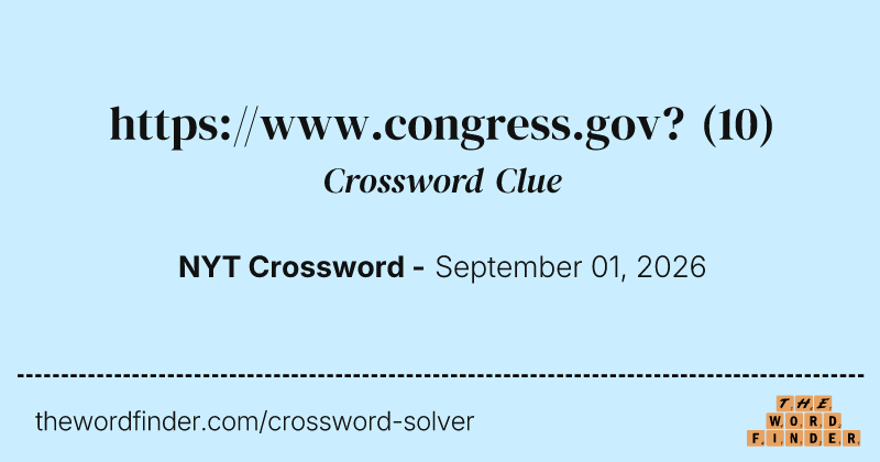https://www.congress.gov? crossword clue image