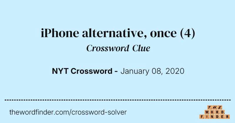 iPhone alternative, once crossword clue image