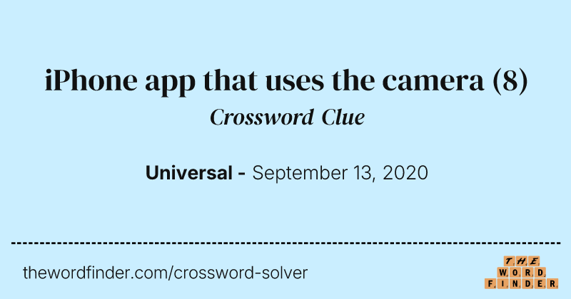 iPhone app that uses the camera crossword clue image