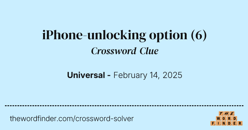 iPhone-unlocking option crossword clue image