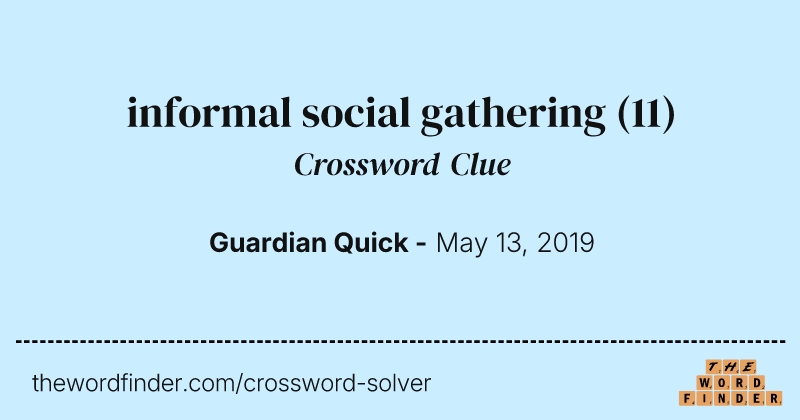 informal social gathering crossword clue image