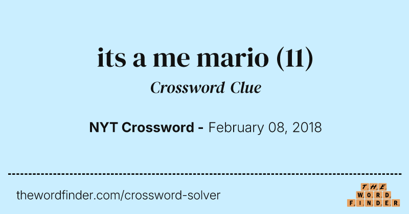 its a me mario crossword clue image