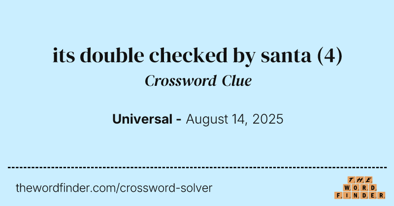 its double checked by santa crossword clue image