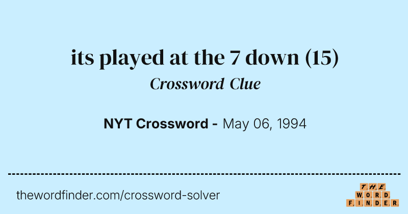 its played at the 7 down crossword clue image
