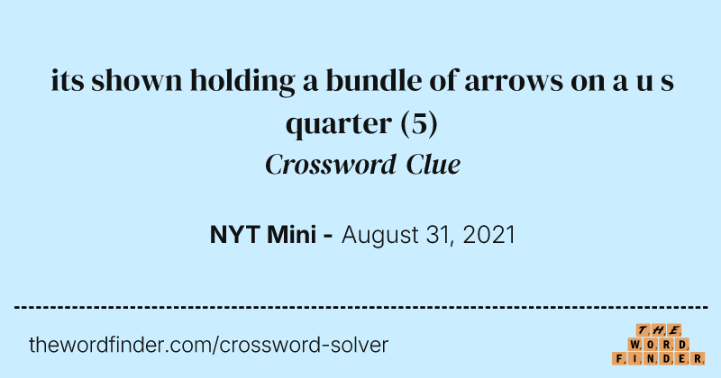 its shown holding a bundle of arrows on a u s quarter crossword clue image