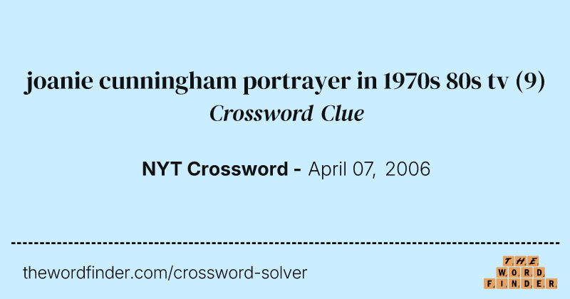 joanie cunningham portrayer in 1970s 80s tv crossword clue image