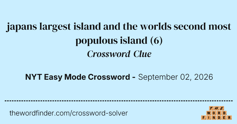 japans largest island and the worlds second most populous island crossword clue image
