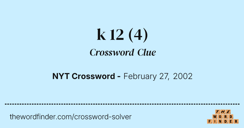 k 12 crossword clue image