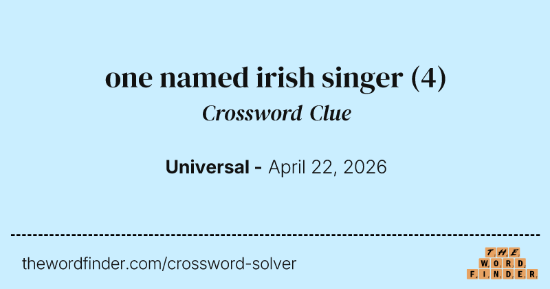 one named irish singer crossword clue image