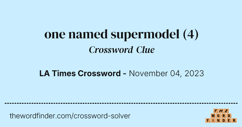 one named supermodel crossword clue image