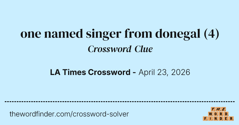 one named singer from donegal crossword clue image