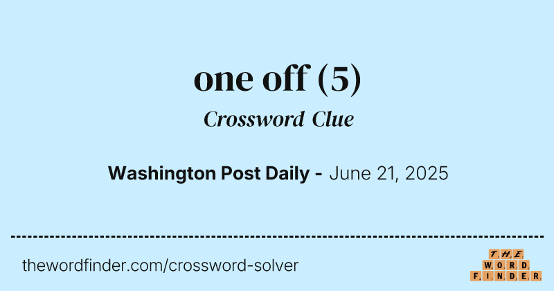 one off crossword clue image