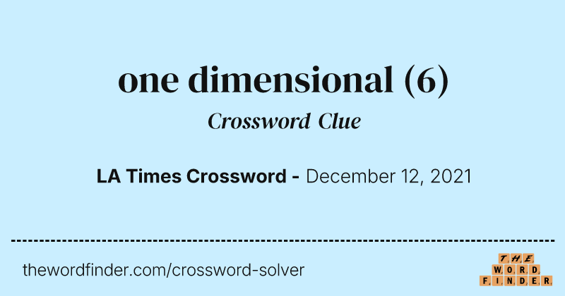 one dimensional crossword clue image