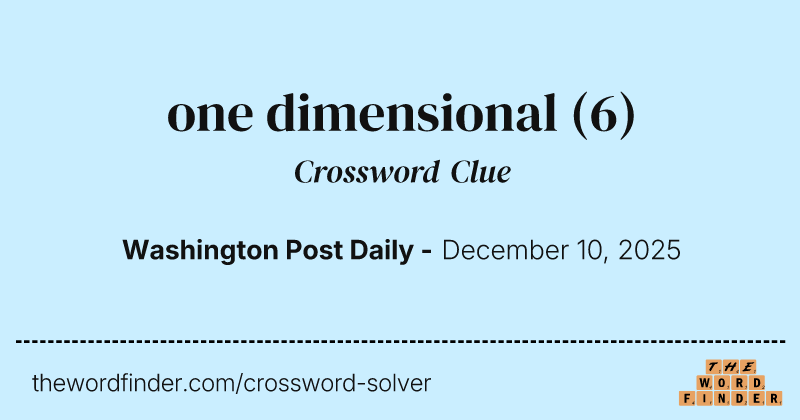 one dimensional crossword clue image