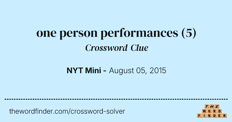 one person performances crossword clue image