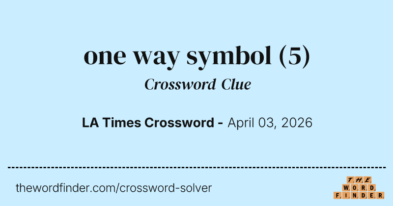 one way symbol crossword clue image