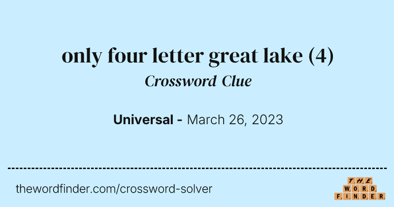 only four letter great lake crossword clue image