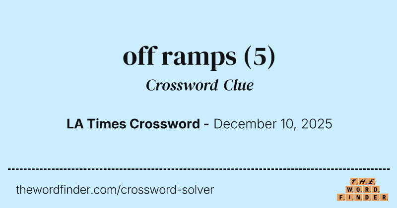 off ramps crossword clue image