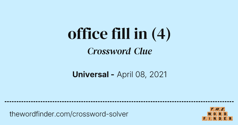 office fill in crossword clue image