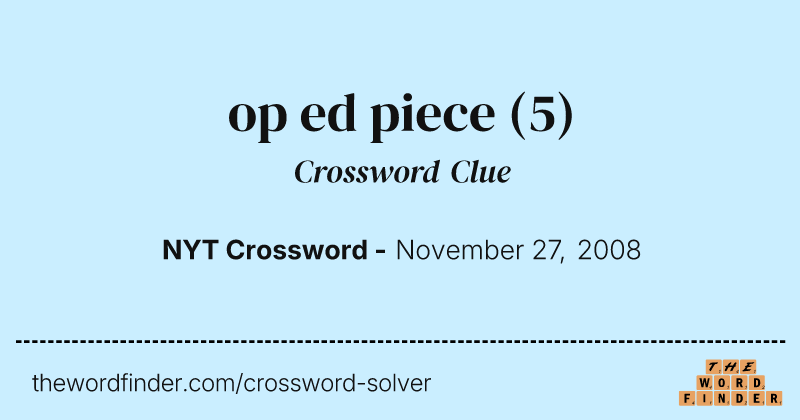 op ed piece crossword clue image