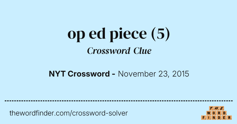 op ed piece crossword clue image