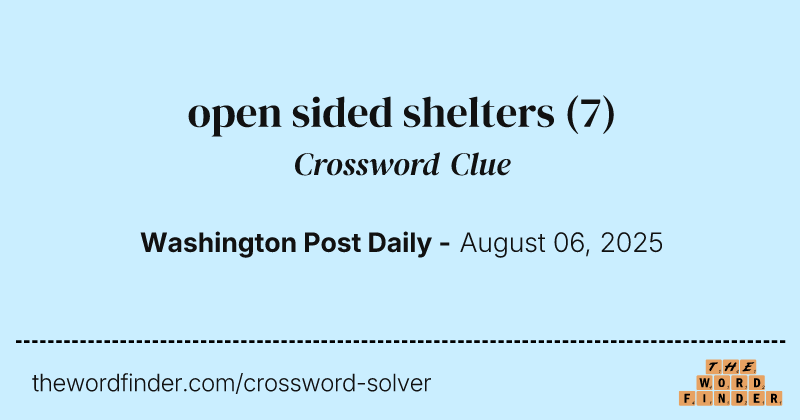 open sided shelters crossword clue image