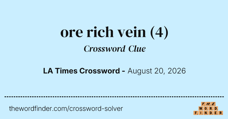 ore rich vein crossword clue image
