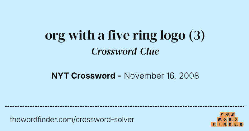 org with a five ring logo crossword clue image