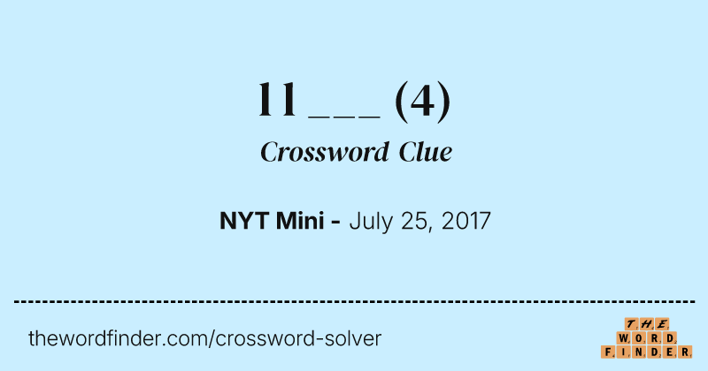 l l ___ crossword clue image