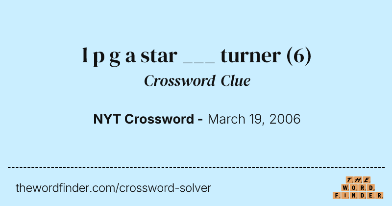 l p g a star ___ turner crossword clue image