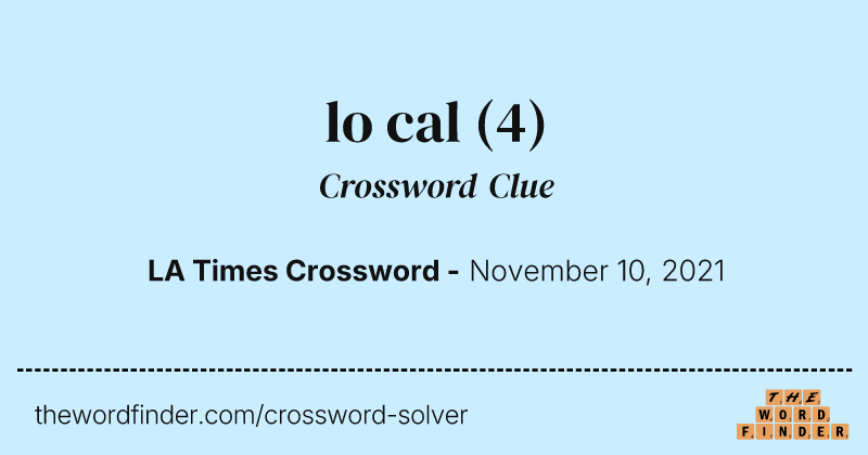 lo cal crossword clue image