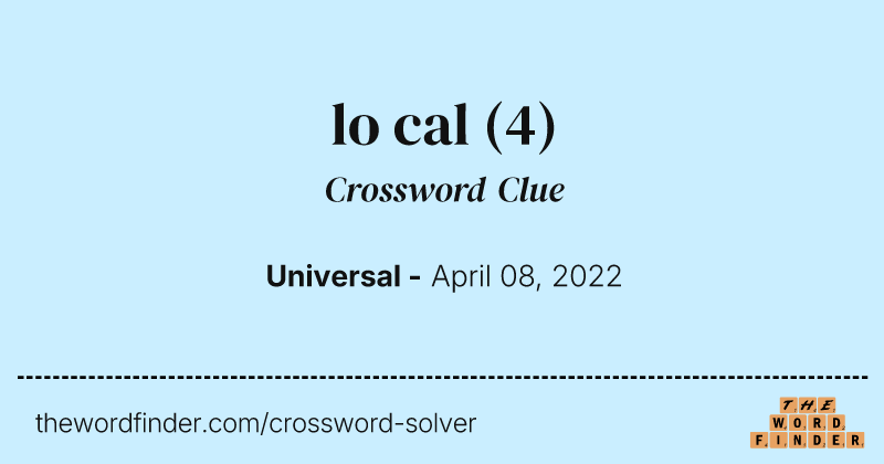 lo cal crossword clue image