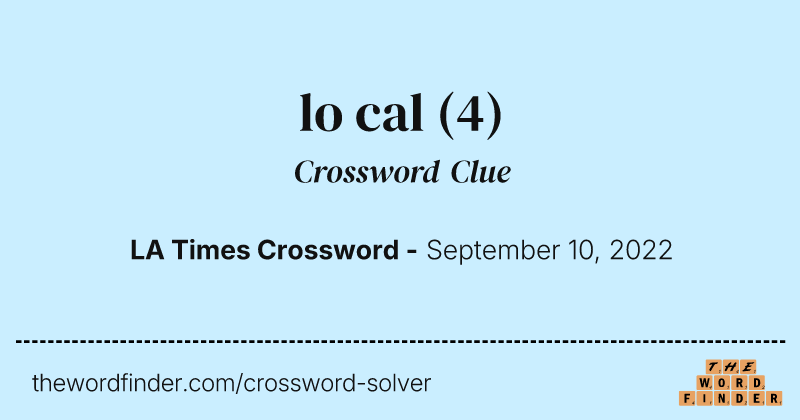lo cal crossword clue image