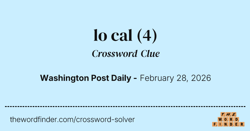 lo cal crossword clue image