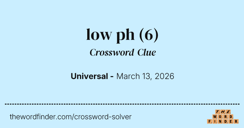 low ph crossword clue image