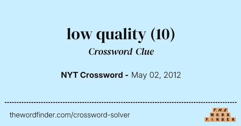 low quality crossword clue image