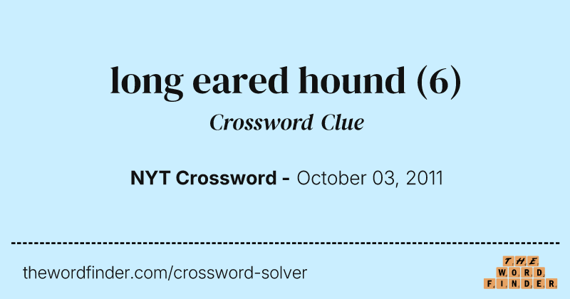 long eared hound crossword clue image