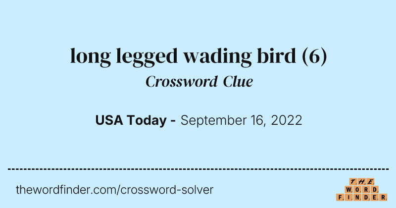 long legged wading bird crossword clue image