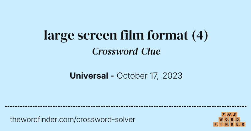 large screen film format crossword clue image