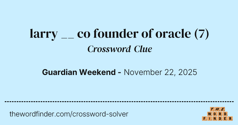 larry __ co founder of oracle crossword clue image