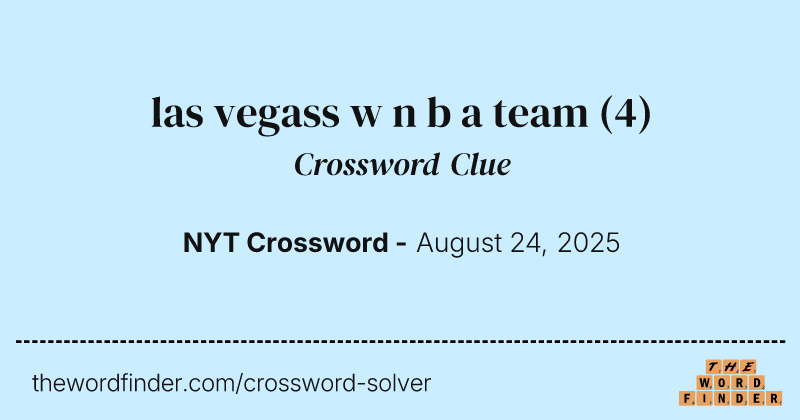 las vegass w n b a team crossword clue image