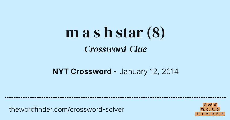 m a s h star crossword clue image