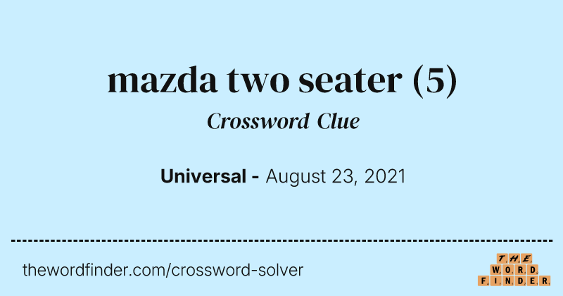 mazda two seater crossword clue image