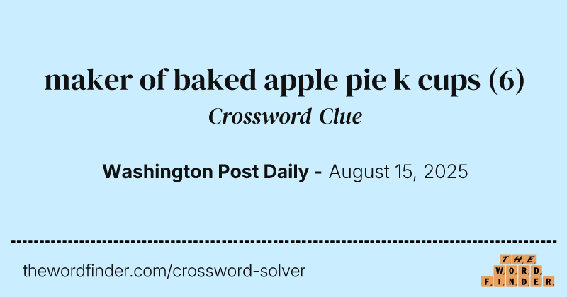 maker of baked apple pie k cups crossword clue image