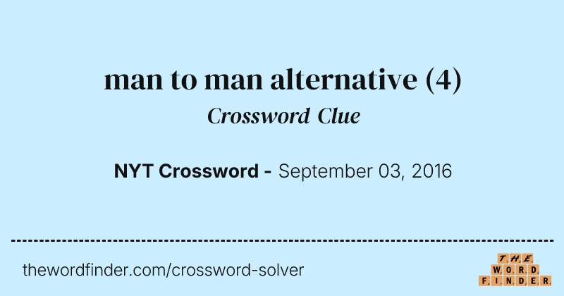 man to man alternative crossword clue image