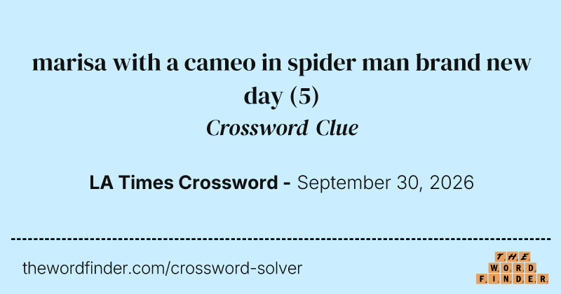 marisa with a cameo in spider man brand new day crossword clue image