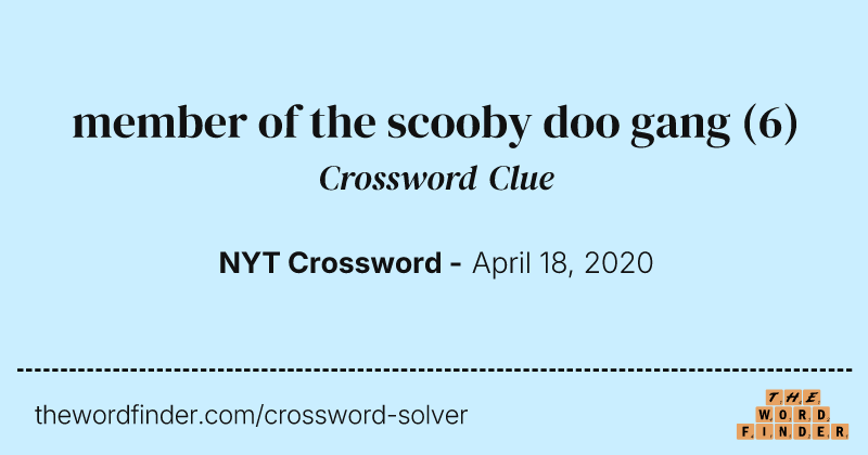 member of the scooby doo gang crossword clue image